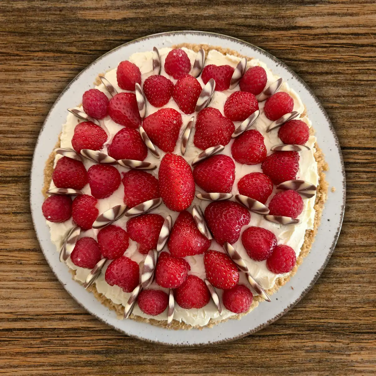 Tarte aux fraises vue du dessus